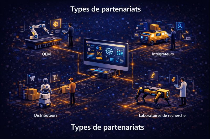 Partenariats robotique - Fabricants AMR AGV MiR cobots Universal Robots Schneider Fanuc OEM